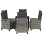 Preview: 5-teiliges Garten-Ess-Set Grau Poly-Rattan