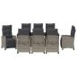 Preview: ARDEBO.de - 9-teiliges Garten-Ess-Set in grauem Poly-Rattan