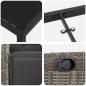 Preview: 9-teiliges Garten-Ess-Set in grauem Poly-Rattan