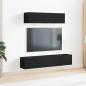 Preview: ARDEBO.de - 6-teiliges TV-Schrank-Set Wandmontiert Schwarz Eiche Holzwerkstoff, Schwarzer Eichen-TV-Ständer 80x30x30 cm aus Holzwerkstoff, Wandmontierte TV-Schränke 2 Stück Schwarz Eiche 30.5x30x30 cm