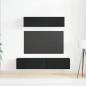 Preview: 6-teiliges TV-Schrank-Set Wandmontiert Schwarz Eiche Holzwerkstoff, Schwarzer Eichen-TV-Ständer 80x30x30 cm aus Holzwerkstoff, Wandmontierte TV-Schränke 2 Stück Schwarz Eiche 30.5x30x30 cm