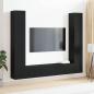 Preview: ARDEBO.de - 6-teiliges TV Schrank Set Wandmontiert Schwarze Eiche Holzwerkstoff, Schwarzer Eiche TV Stand 80x30x30 cm Aus Holzwerkstoff, Wandmontierte TV Schränke - 2 Stück Schwarze Eiche, 30.5x30x90 cm, Aus Holzwerkstoff
