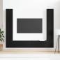 Preview: 6-teiliges TV Schrank Set Wandmontiert Schwarze Eiche Holzwerkstoff, Schwarzer Eiche TV Stand 80x30x30 cm Aus Holzwerkstoff, Wandmontierte TV Schränke - 2 Stück Schwarze Eiche, 30.5x30x90 cm, Aus Holzwerkstoff