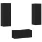 Preview: 3-teiliges TV-Schrank-Wandmontage Schwarze Eiche aus technischem Holz, Schwarzer Eichen-TV-Ständer 80x30x30 cm aus technischem Holz, Wandmontierte TV-Schränke - 2 Stk. Schwarze Eiche, 30.5x30x90 cm, aus technischem Holz