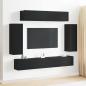 Preview: ARDEBO.de - 6-teiliges TV-Schranksystem - Technisch entwickeltes Holz mit antiker Holzoberfläche, Schwarzer Eichen TV-Ständer 80x30x30 cm - Aus technisch entwickeltem Holz, Wandmontierte TV-Schränke - 2 Stück in Schwarzer Eiche, 30,5x30x90 cm, Aus technis