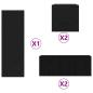 Preview: 6-teiliges TV-Kabinett-Set Schwarz Eiche Holzwerkstoff, Wandmontierte TV-Schränke 2 Stück Schwarz Eiche 30.5x30x30 cm, Wandmontierter TV-Schrank in Schwarz Eiche - 30.5x30x90 cm, aus Holzwerkstoff, Schwarz Eiche TV-Ständer 80x30x30 cm aus Holzwerkstoff