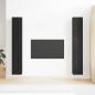 Preview: 4-teiliges TV-Schranksystem Schwarz Eiche 30.5x30x90 cm Holzwerkstoff, Wandmontierte TV-Schränke - 2 Stück Schwarz Eiche, 30.5x30x90 cm, aus Holzwerkstoff
