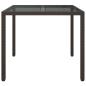 Preview: Gartentisch Braun 90x90x75 cm Poly-Rattan