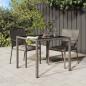 Preview: ARDEBO.de - Gartentisch Grau 90x90x75 cm Poly-Rattan