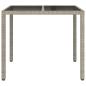 Preview: Gartentisch Grau 90x90x75 cm Poly-Rattan