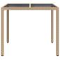 Preview: Gartentisch Beige 90x90x75 cm Poly-Rattan
