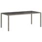 Preview: Gartentisch Grau 190x90x75 cm Poly-Rattan