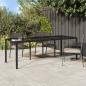 Preview: ARDEBO.de - Gartenspeisetisch Schwarz 250x100x75 cm Poly Rattan