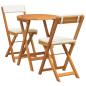 Preview: 3-teiliges Faltbistro-Set mit Kissen aus massivem Akazienholz