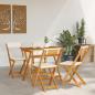 Preview: 5-teiliges Faltbares Bistro Set mit Kissen aus Massivholz Akazie