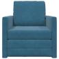 Preview: Fußboden Sofa Bett 2-in-1 Blau 74x77x81 cm Velours