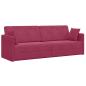 Preview: ARDEBO.de - Boden-Sofa-Bett 2-in-1 Weinrot 213x144x60 cm Samt