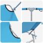 Preview: Klappbare Sonnenliegen 2er Set mit Sonnendach Himmelblau 600D Oxford-Stoff