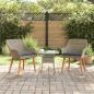 Preview: ARDEBO.de - Gartenstühle mit Kissen 2 Stück Schwarz Poly Rattan