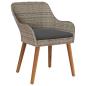 Preview: Gartenstühle mit Kissen 2 Stück Schwarz Poly Rattan