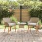 Preview: ARDEBO.de - Gartenstühle mit Kissen 2 Stück Beige Poly Rattan