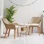 Preview: Gartenstühle mit Kissen 2 Stück Beige Poly Rattan