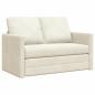 Preview: Loveseat 2-Sitzer Creme Stoff, Holz 2-Sitzer Platz für mehrere