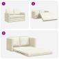 Preview: Loveseat 2-Sitzer Creme Stoff, Holz 2-Sitzer Platz für mehrere