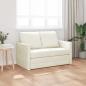 Preview: Loveseat 2-Sitzer Creme Stoff, Holz 2-Sitzer Platz für mehrere