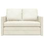 Preview: Loveseat 2-Sitzer Creme Stoff, Holz 2-Sitzer Platz für mehrere