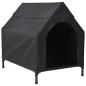 Preview: Hundehütte Schwarze Oxford-Stoff und Stahl