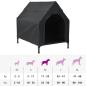 Preview: Hundehütte Schwarze Oxford-Stoff und Stahl