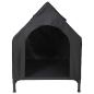Preview: Hundehütte Schwarze Oxford-Stoff und Stahl