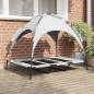 Preview: ARDEBO.de - Erhöhtes Hundebett mit abnehmbarem Dach Silbergrau XL Stahl