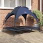 Preview: ARDEBO.de - Erhöhtes Hundebett mit abnehmbarem Dach Marine Blau XL Stahl
