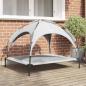 Preview: ARDEBO.de - Hochgestelltes Hundebett mit abnehmbarem Dach Silbergrau XL Stahl