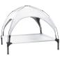 Preview: Hochgestelltes Hundebett mit abnehmbarem Dach Silbergrau XL Stahl