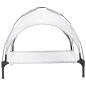 Preview: Hochgestelltes Hundebett mit abnehmbarem Dach Silbergrau XL Stahl