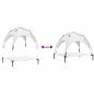 Preview: Hochgestelltes Hundebett mit abnehmbarem Dach Silbergrau XL Stahl