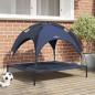 Preview: ARDEBO.de - erhöhtes Hundebett mit abnehmbarem Dach Marineblau L Stahl