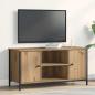 Preview: ARDEBO.de - TV-Schrank Artisan Eiche 100x40x50 cm Holzwerkstoff und Stahl