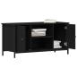 Preview: TV Schrank Schwarz Eiche 100x40x50 cm Holzwerkstoff und Stahl