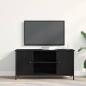 Preview: TV Schrank Schwarz Eiche 100x40x50 cm Holzwerkstoff und Stahl