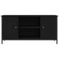 Preview: TV Schrank Schwarz Eiche 100x40x50 cm Holzwerkstoff und Stahl