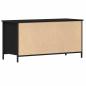 Preview: TV Schrank Schwarz Eiche 100x40x50 cm Holzwerkstoff und Stahl
