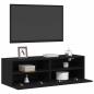 Preview: TV-Wandschrank Schwarz Eiche 100x30x30 cm Holzwerkstoff
