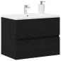 Preview: Waschbeckenunterschrank Schwarz Eiche 60x38,5x45 cm Holzwerkstoff