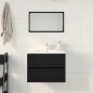 Preview: Waschbeckenunterschrank Schwarz Eiche 60x38,5x45 cm Holzwerkstoff