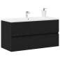 Preview: Waschbecken Schrank Schwarze Eiche 90x38,5x45 cm Holzwerkstoff