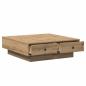 Preview: Couchtisch Eiche Furnier, MDF 90 x 90 x 28 cm Aufbewahrung
